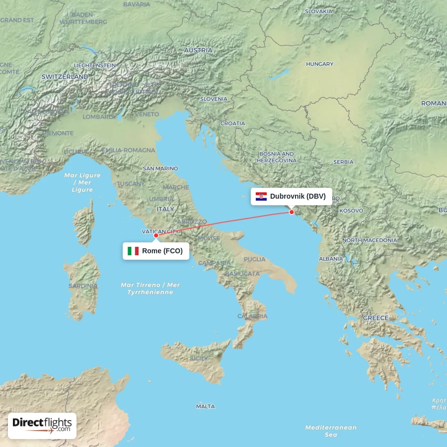 DBV - FCO route map