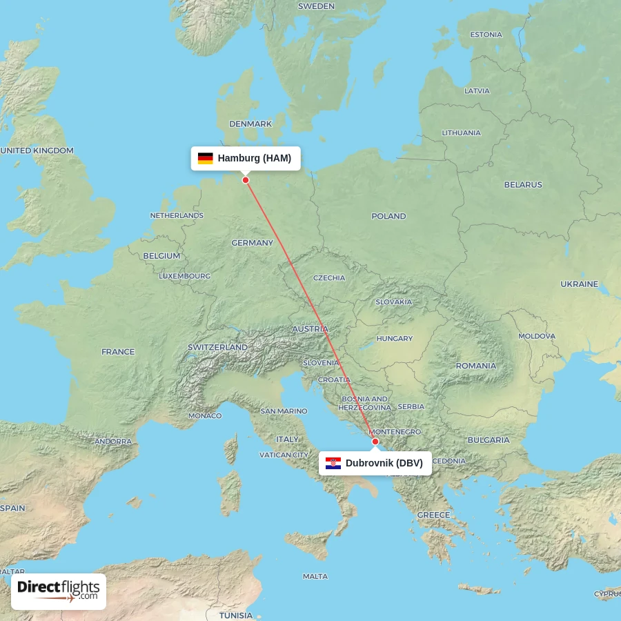 DBV - HAM route map