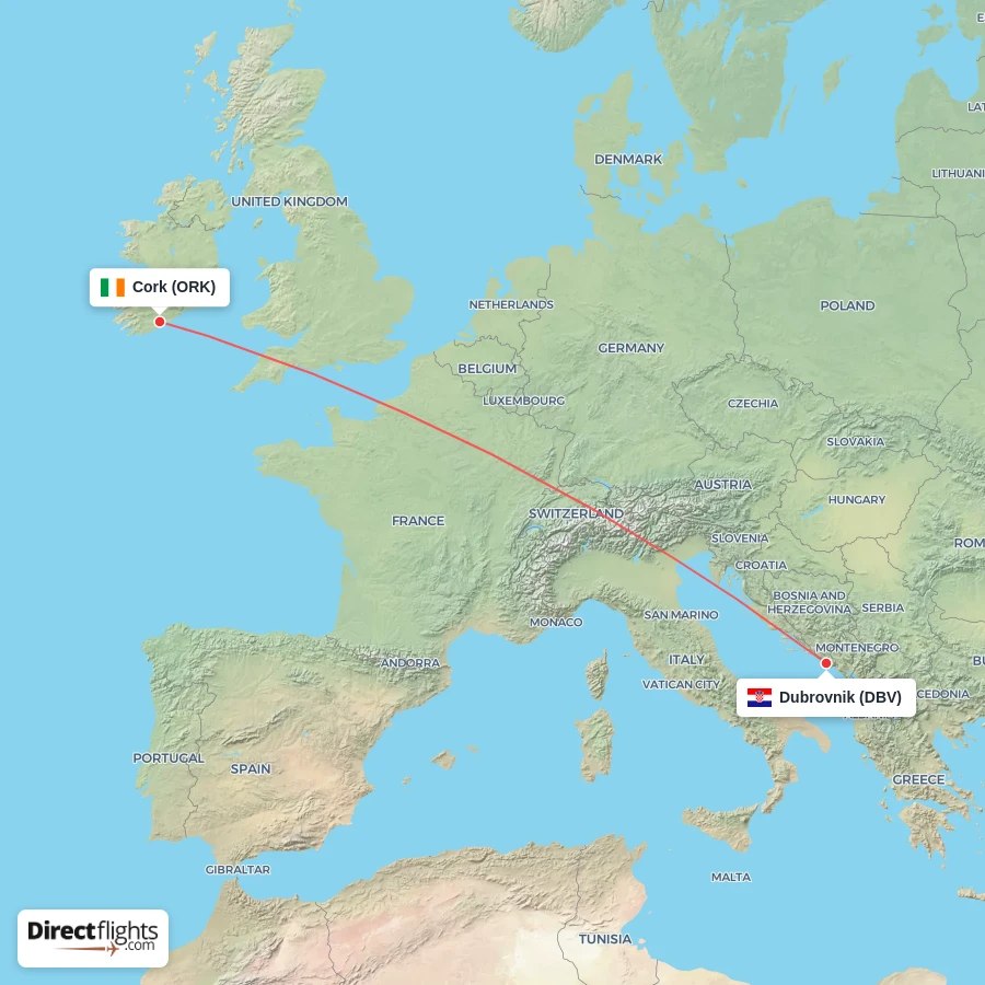 DBV - ORK route map