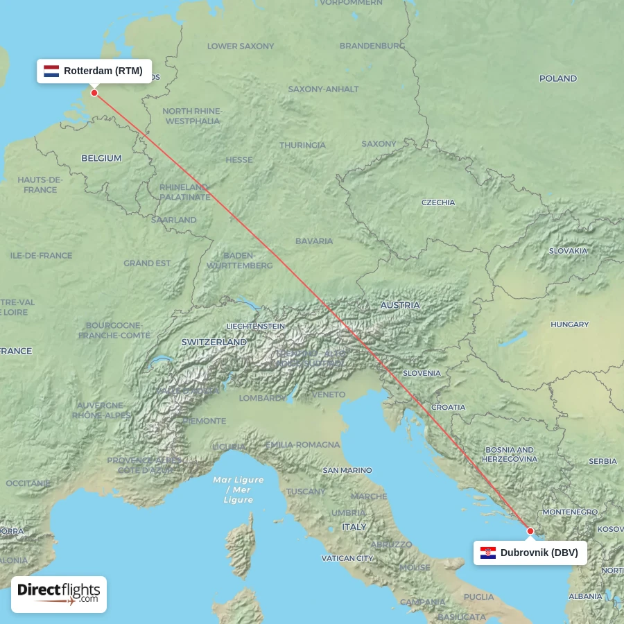 DBV - RTM route map