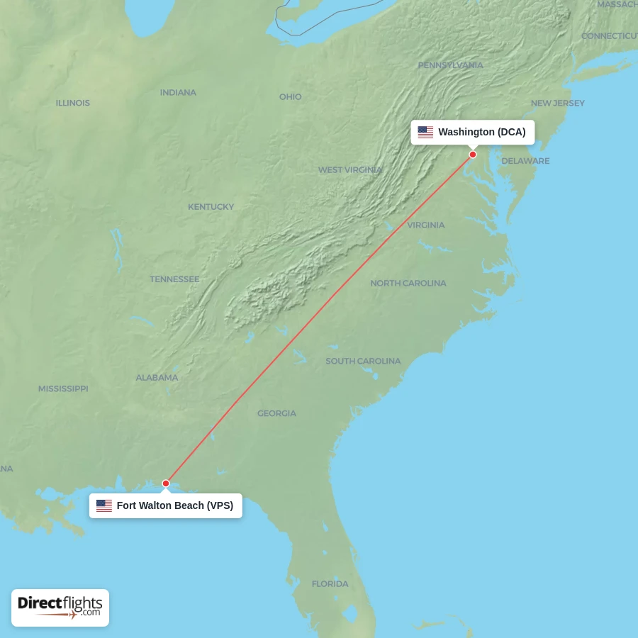 DCA - VPS route map