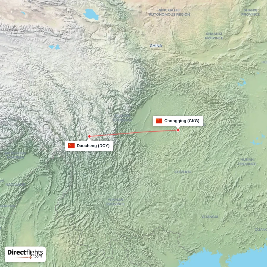 DCY - CKG route map