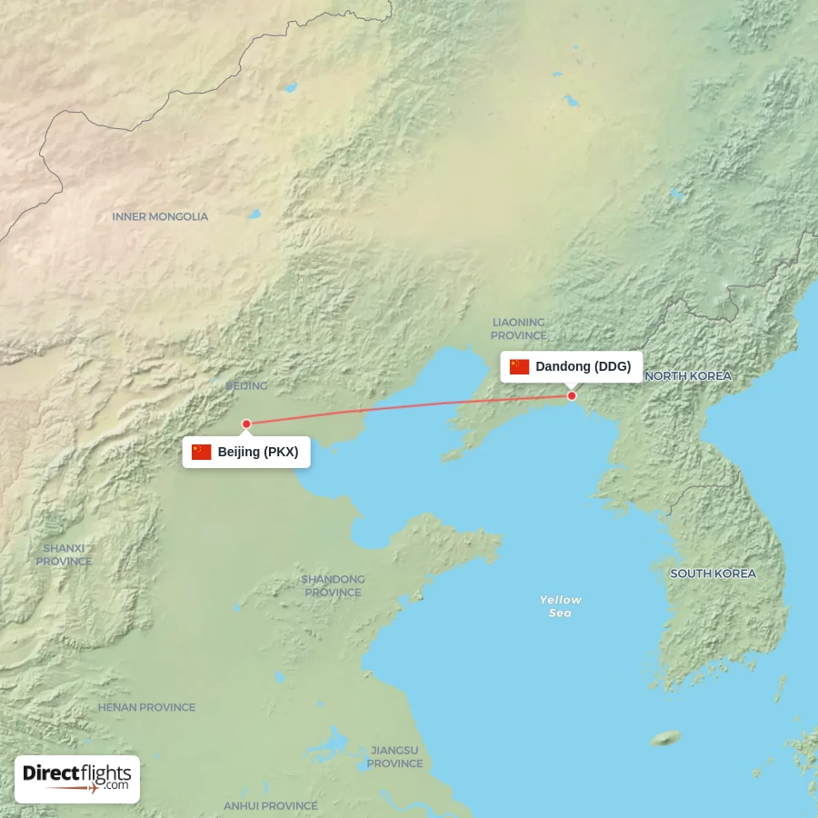 DDG - PKX route map