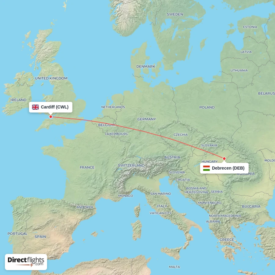 DEB - CWL route map