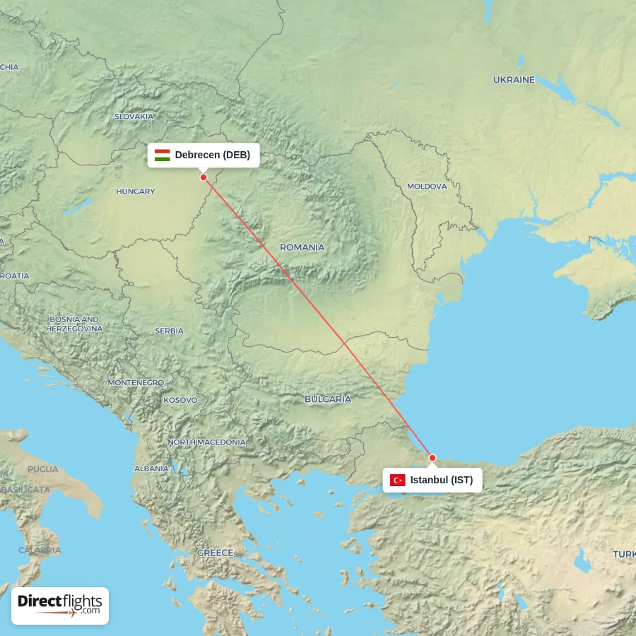 DEB - IST route map