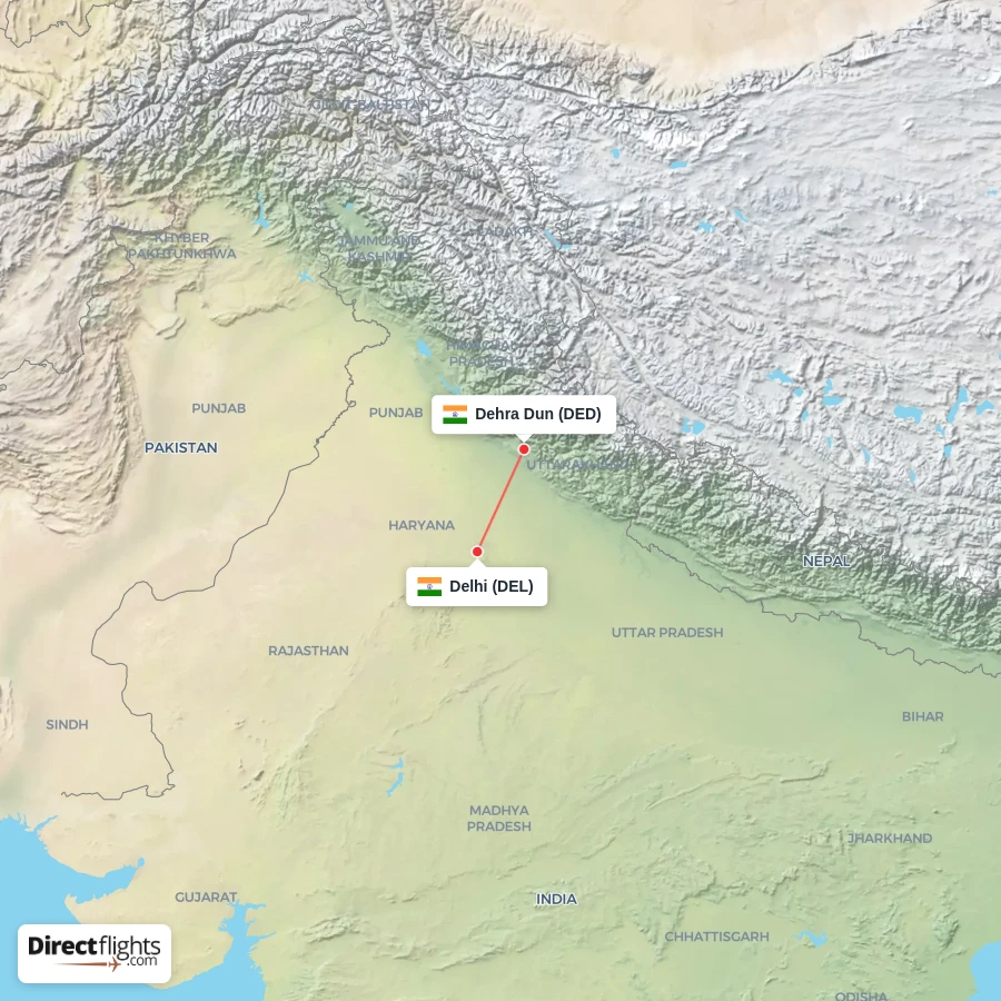 DED - DEL route map