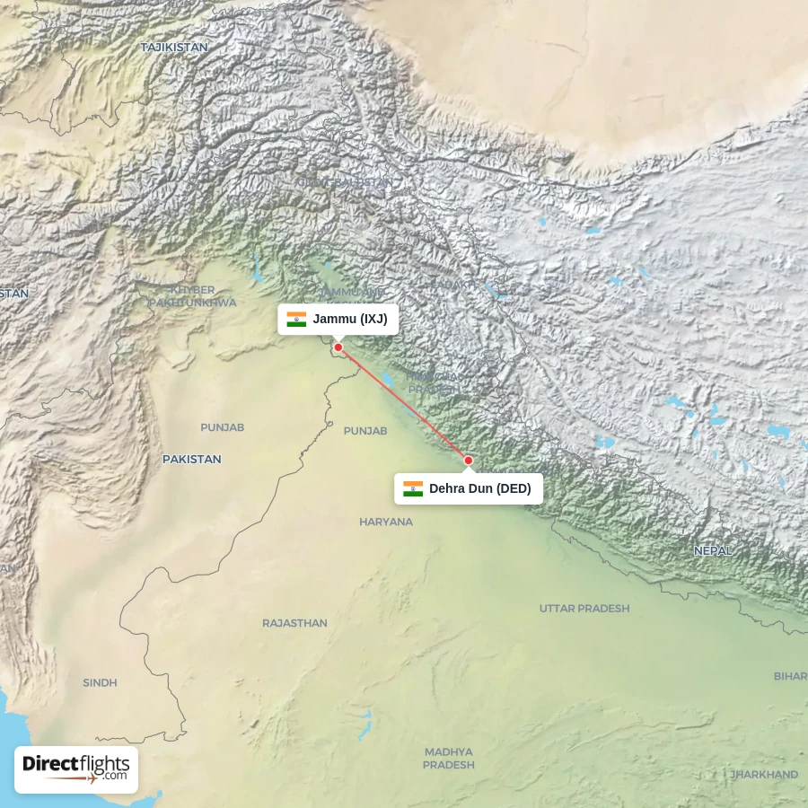 DED - IXJ route map