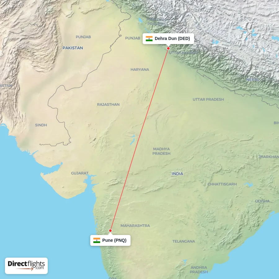 DED - PNQ route map