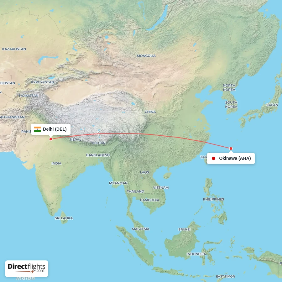 DEL - AHA route map