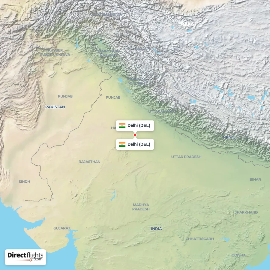 DEL - DEL route map