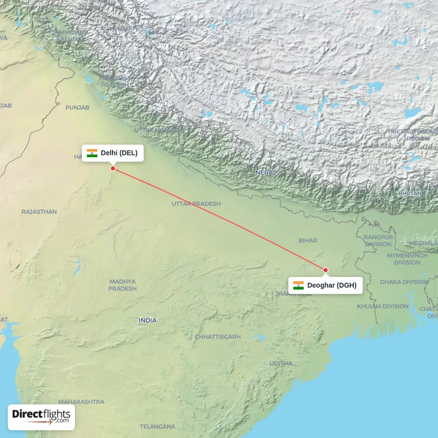 DEL - DGH route map