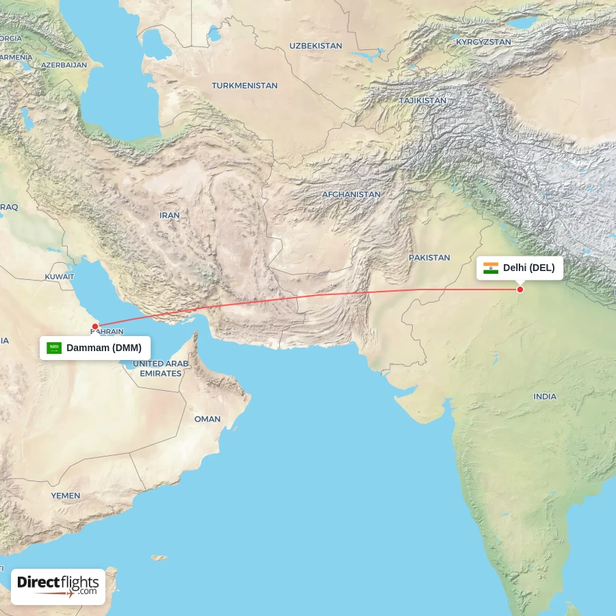 DEL - DMM route map