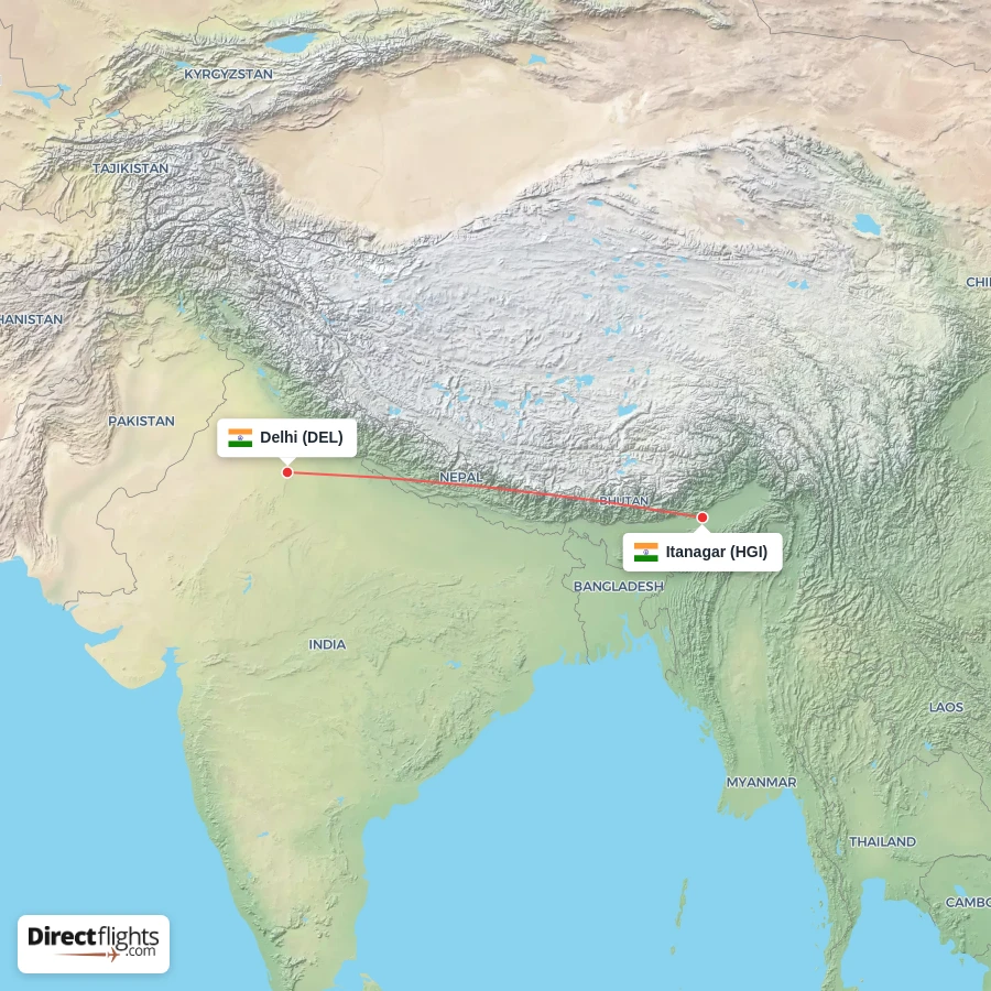 DEL - HGI route map