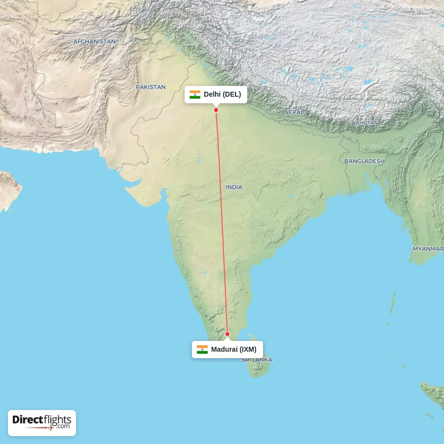 DEL - IXM route map