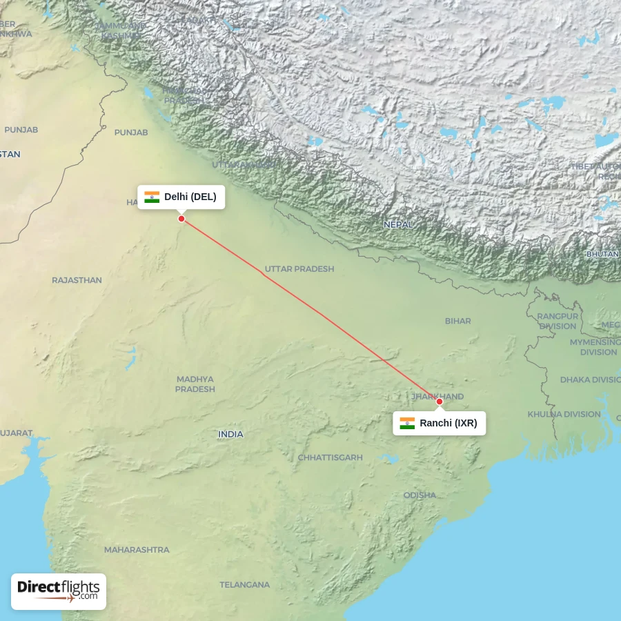 DEL - IXR route map