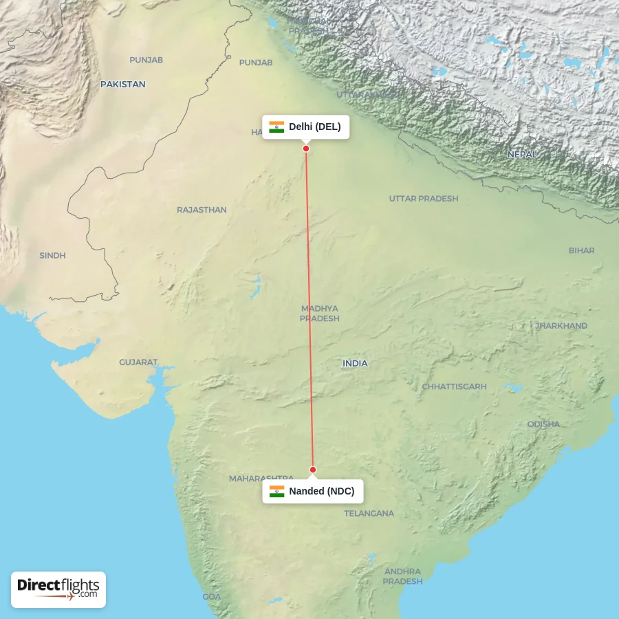 DEL - NDC route map