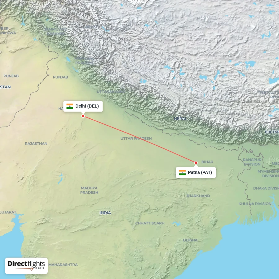 DEL - PAT route map