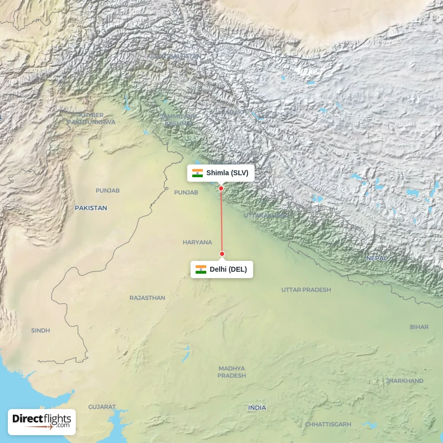 DEL - SLV route map