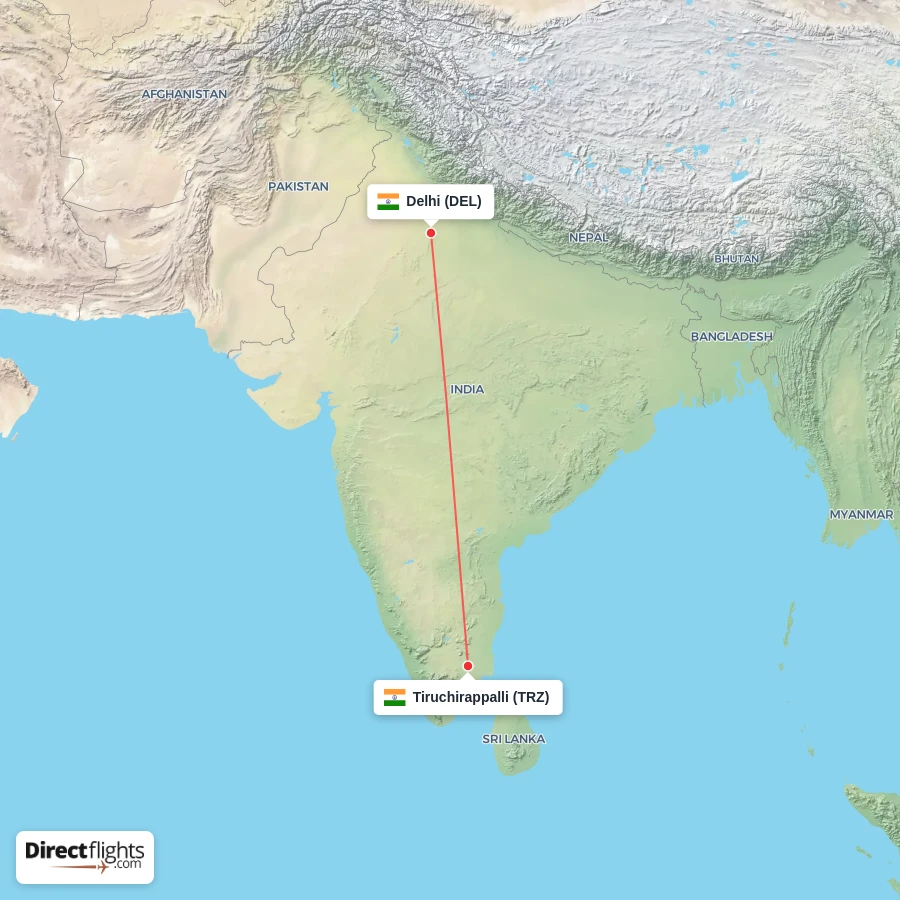 DEL - TRZ route map