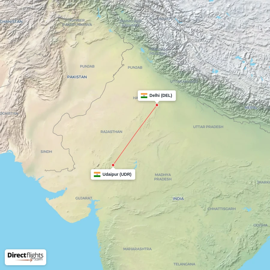 DEL - UDR route map