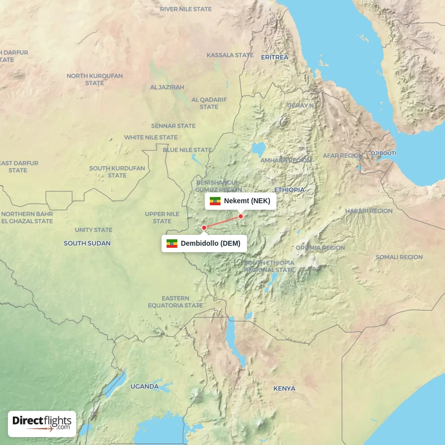 DEM - NEK route map
