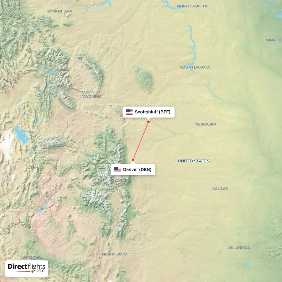DEN - BFF route map