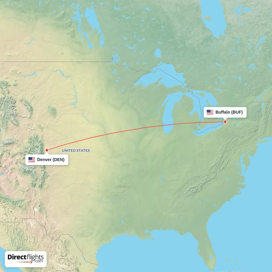 DEN - BUF route map