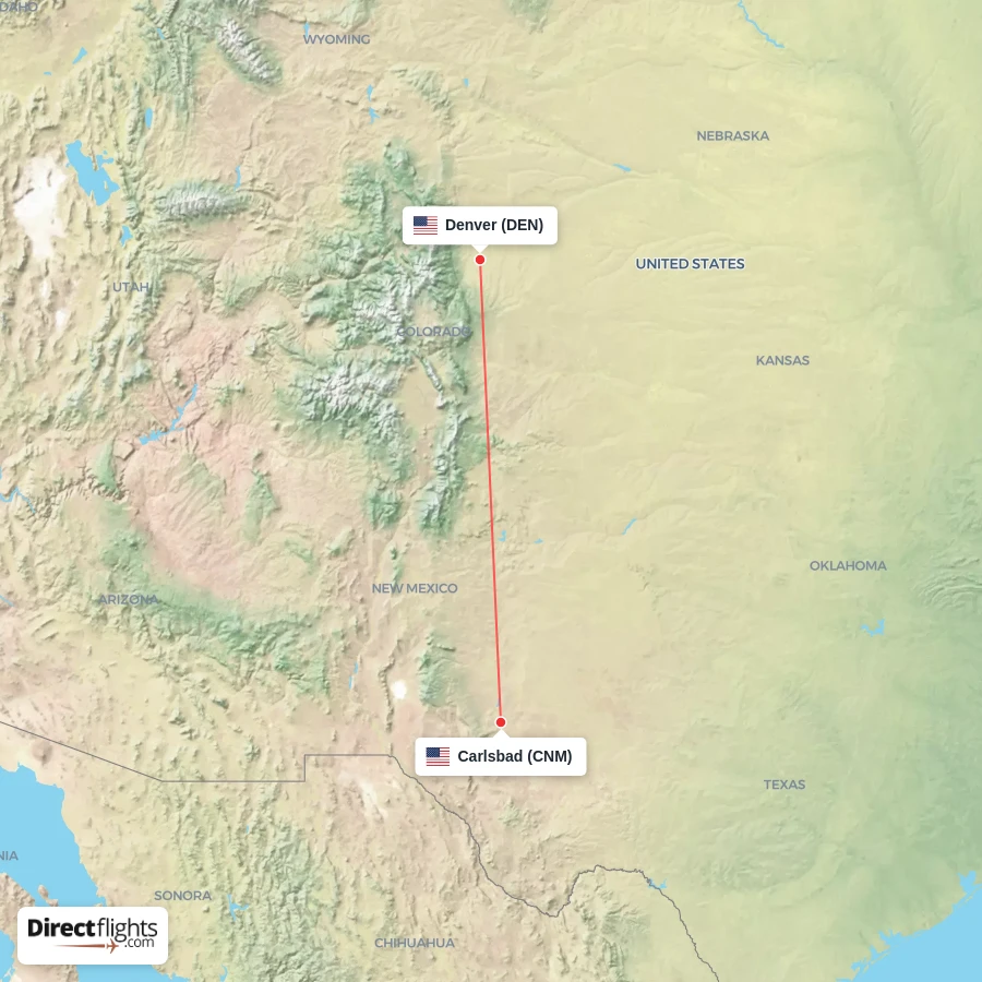 DEN - CNM route map