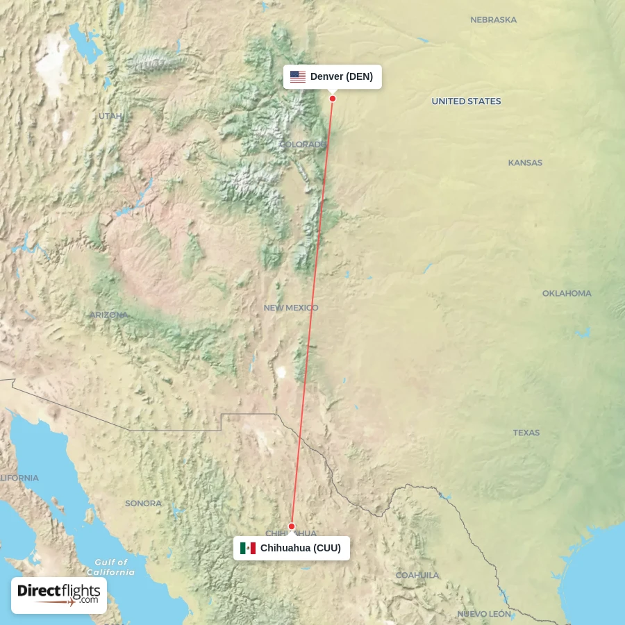 DEN - CUU route map
