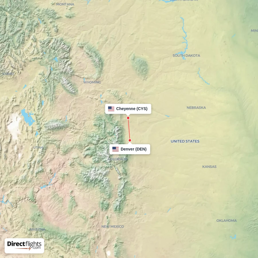 DEN - CYS route map