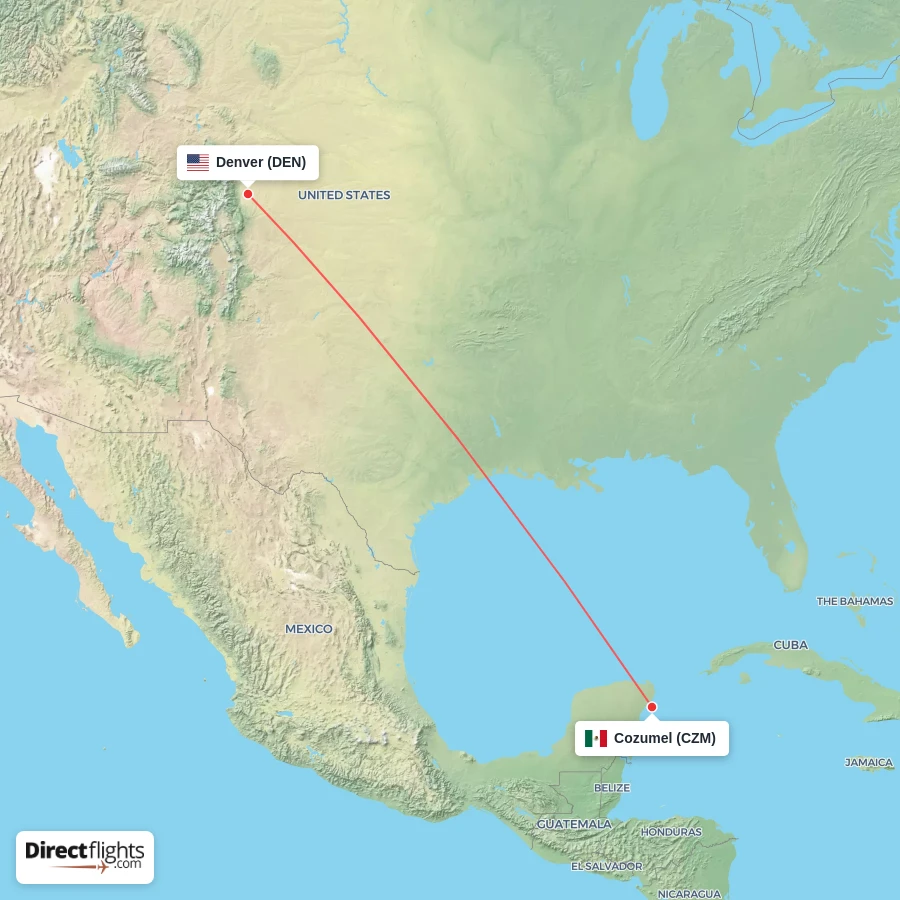 DEN - CZM route map