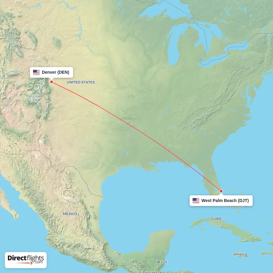DEN - DJT route map