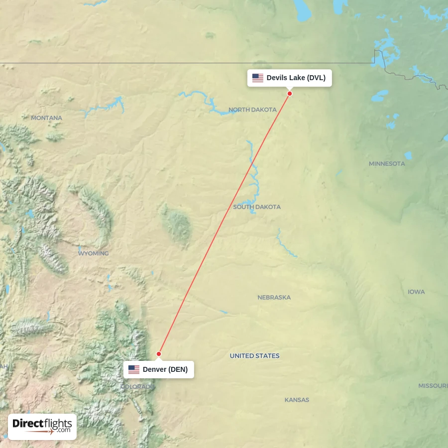 DEN - DVL route map