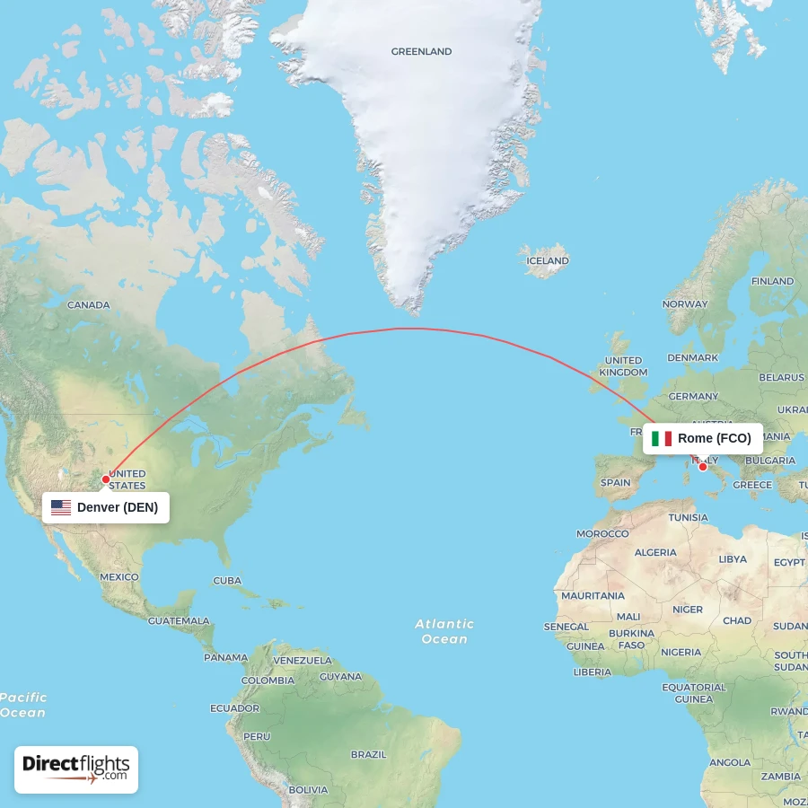 DEN - FCO route map