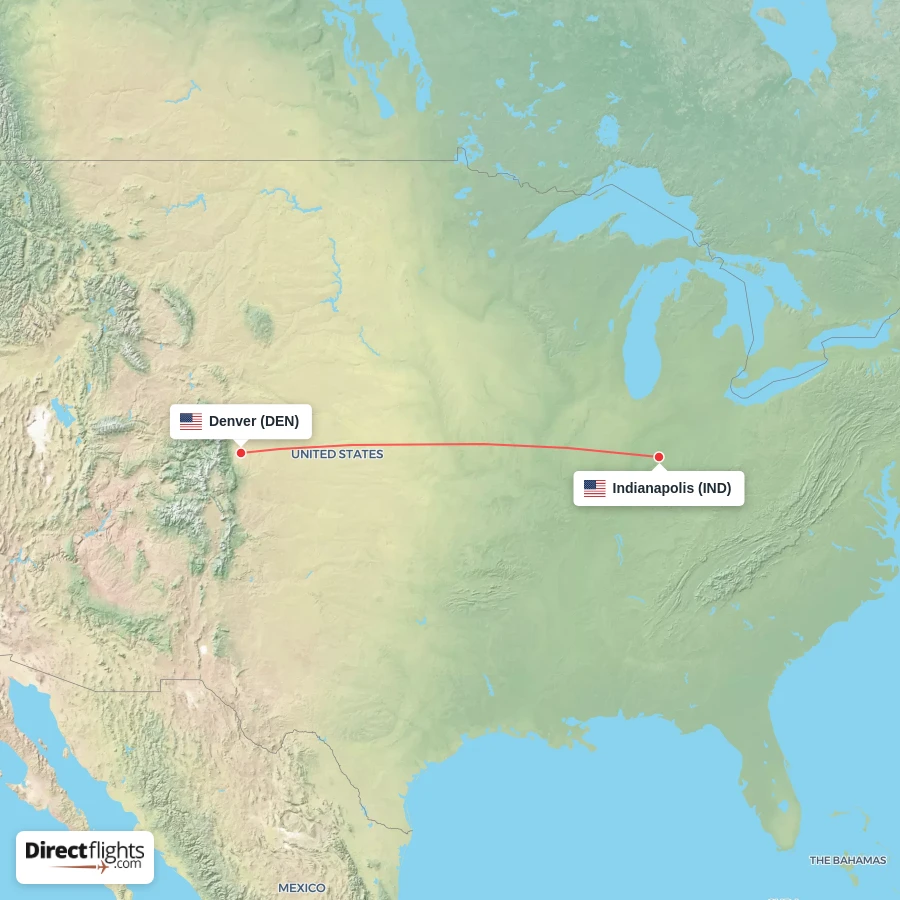 DEN - IND route map