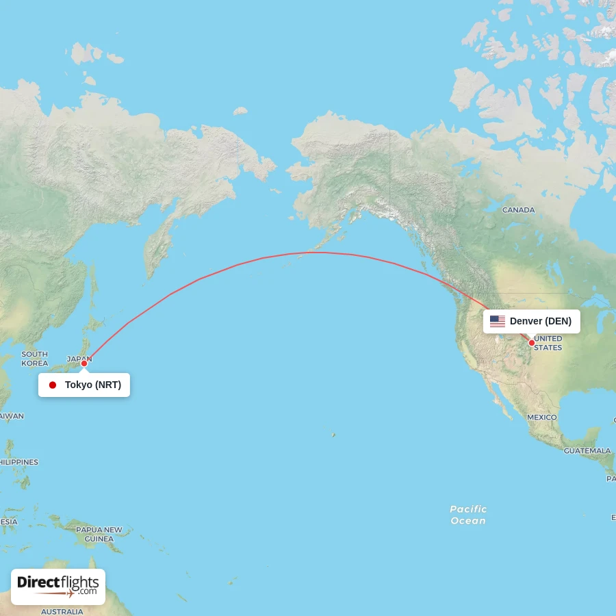 DEN - NRT route map