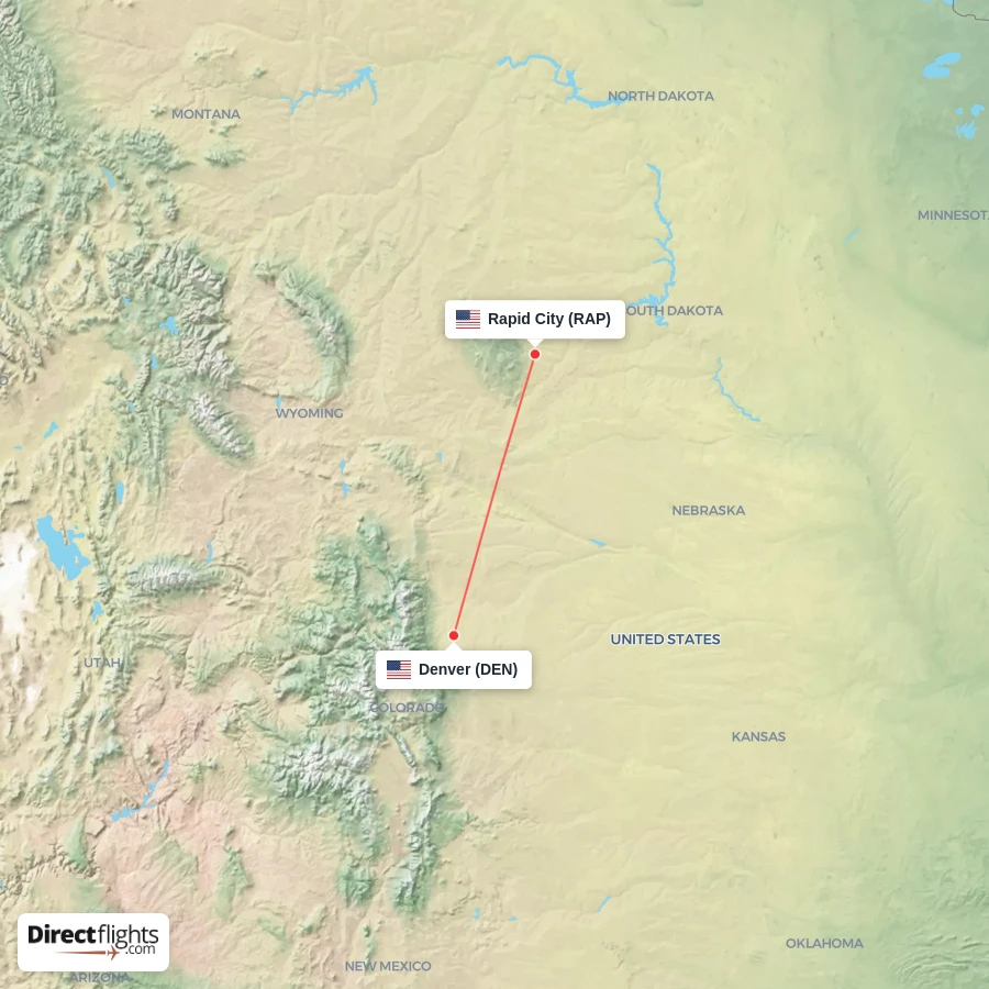 DEN - RAP route map