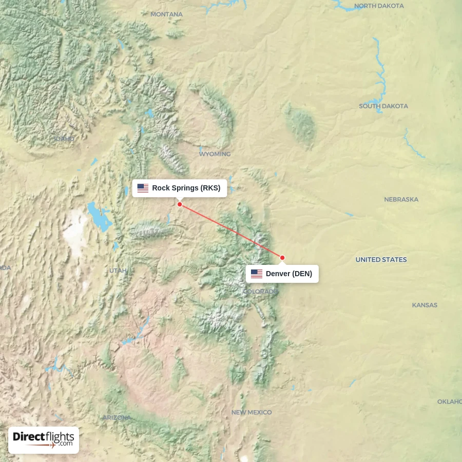 DEN - RKS route map