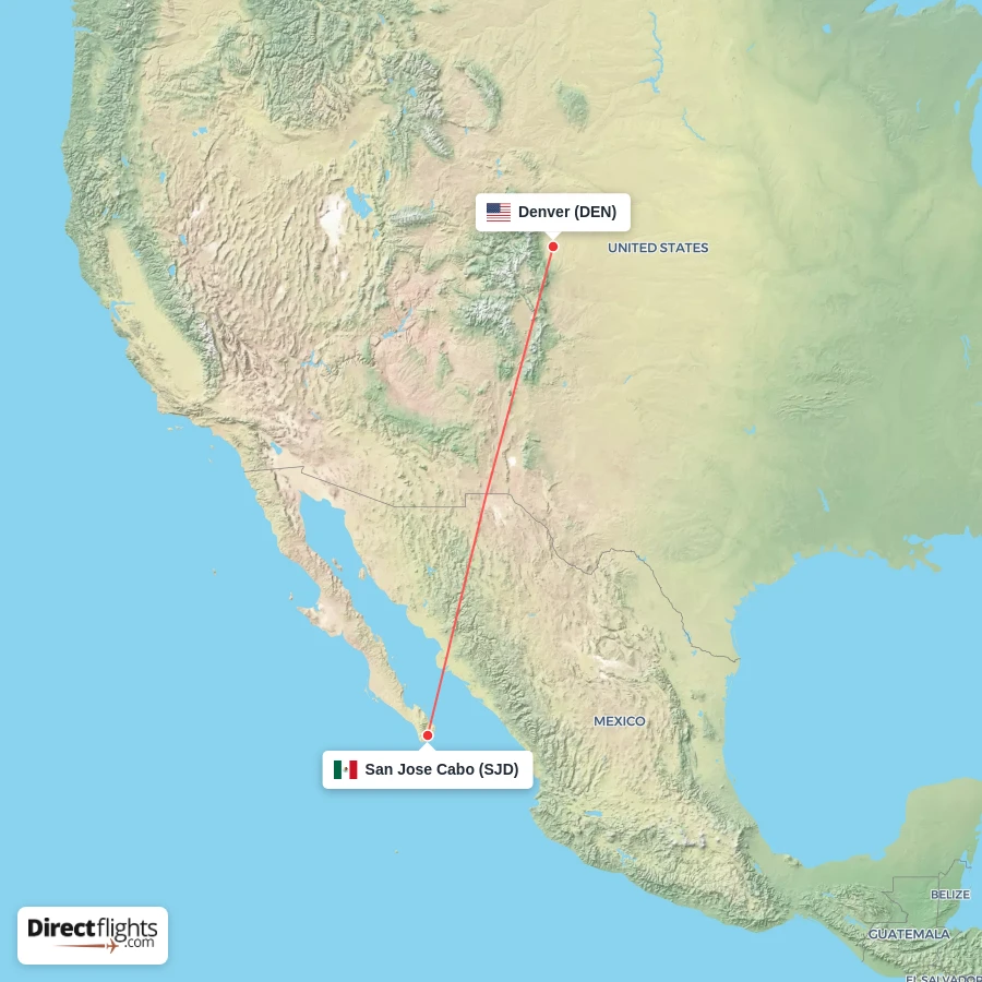 DEN - SJD route map