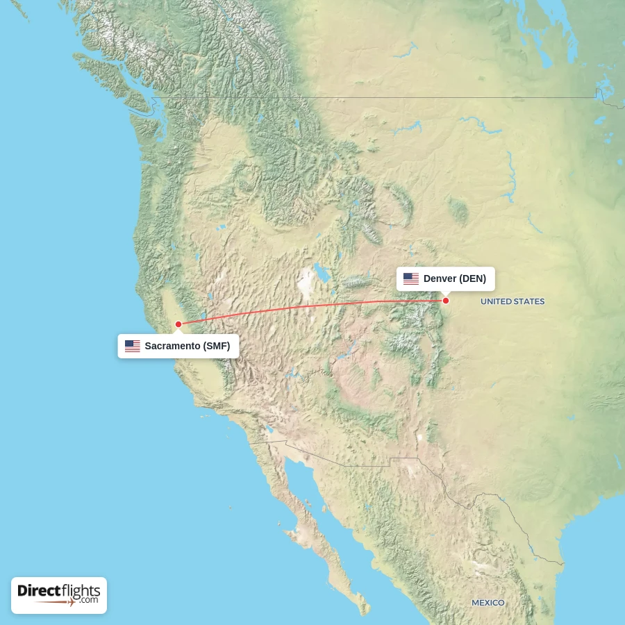 DEN - SMF route map