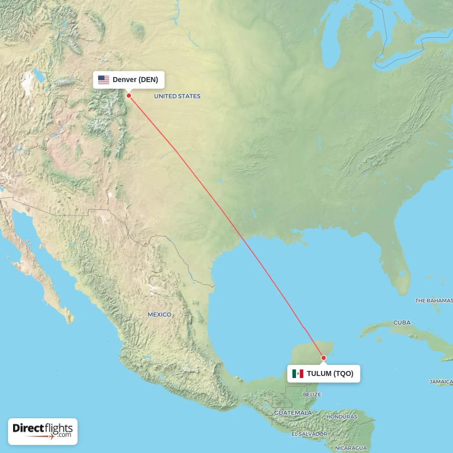 DEN - TQO route map