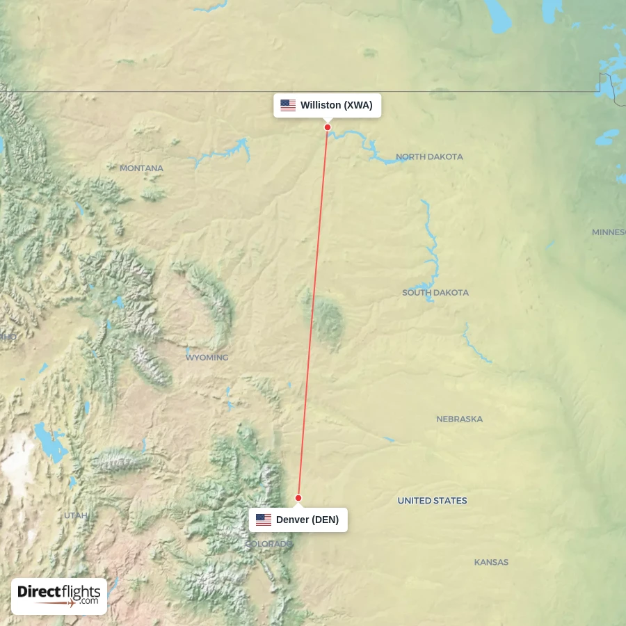 DEN - XWA route map