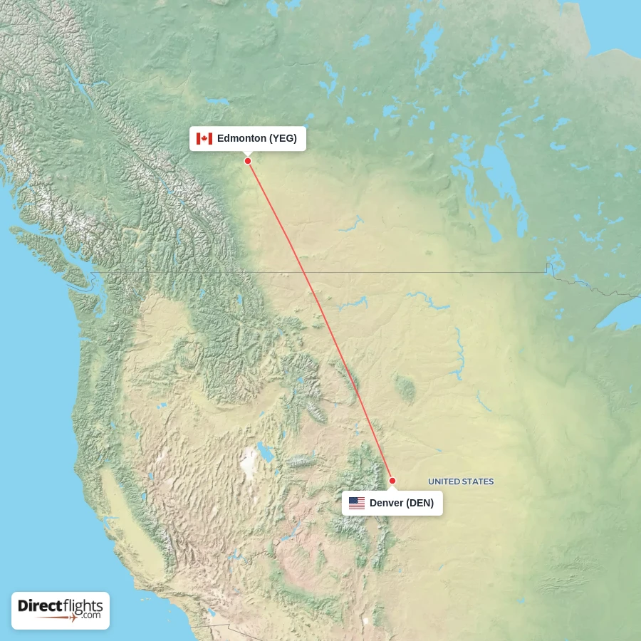DEN - YEG route map