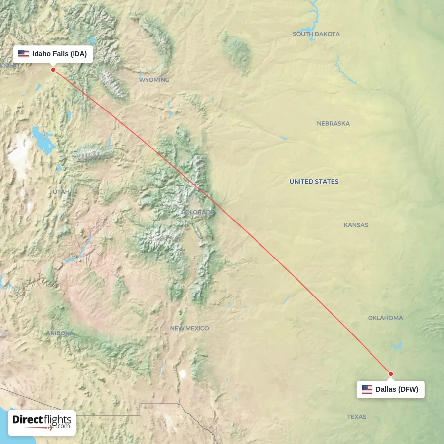 DFW - IDA route map