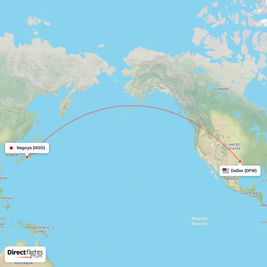 DFW - NGO route map