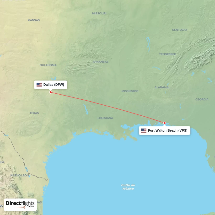 DFW - VPS route map