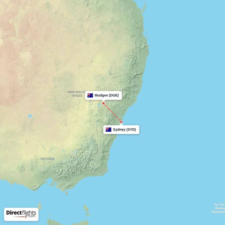 DGE - SYD route map