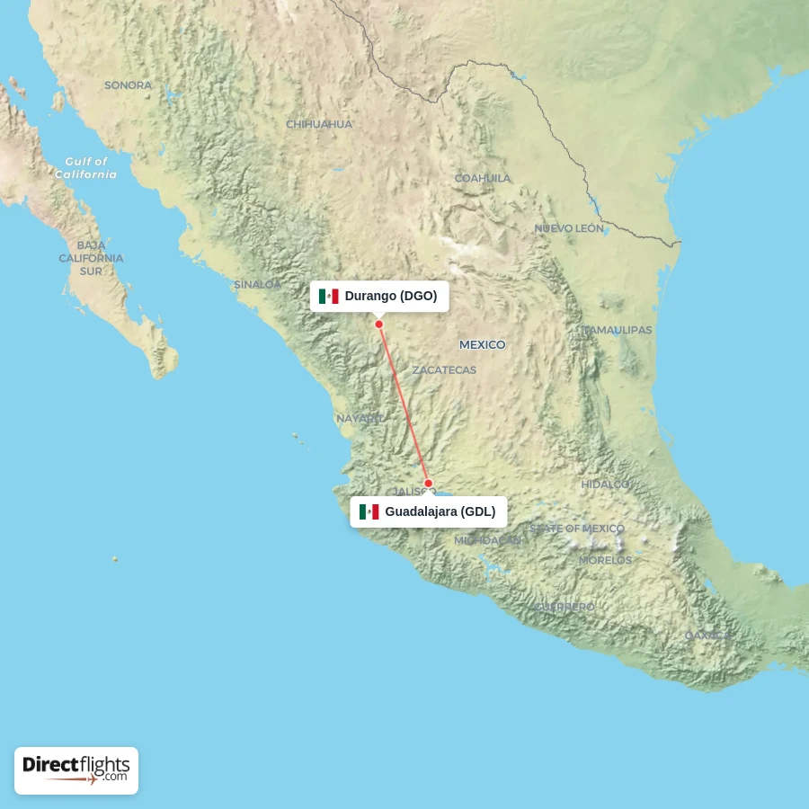 DGO - GDL route map