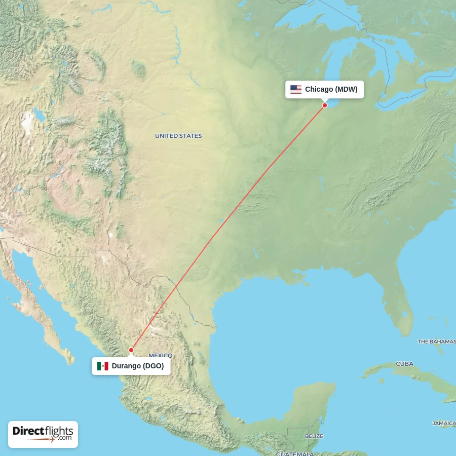DGO - MDW route map