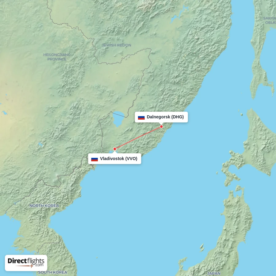 DHG - VVO route map